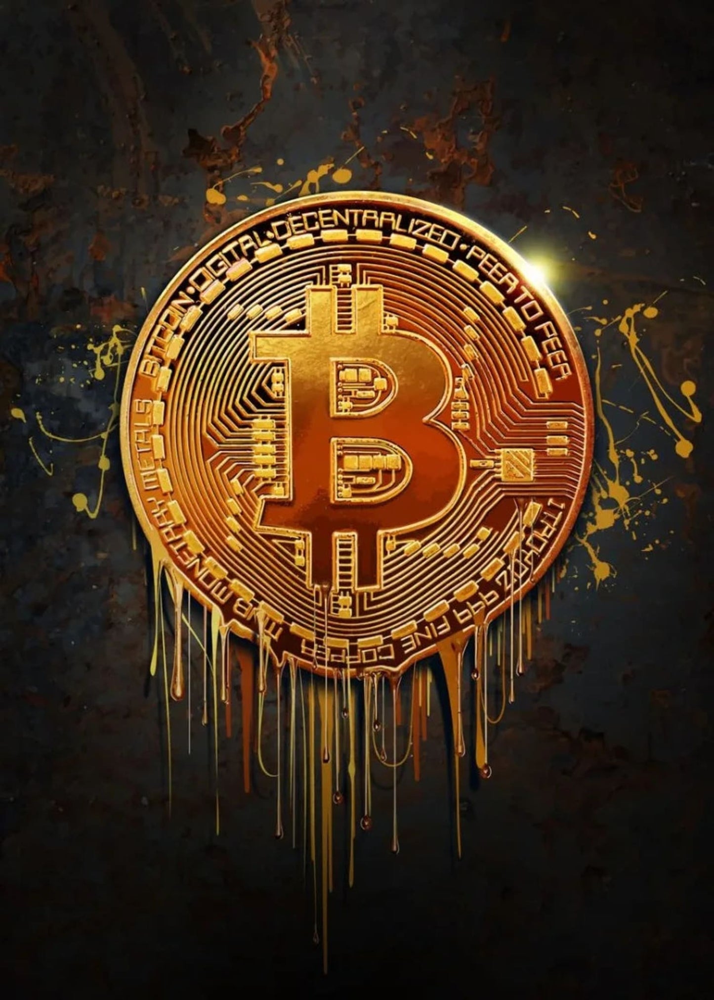 Bitcoin Gold Drip | Digital Currency Art