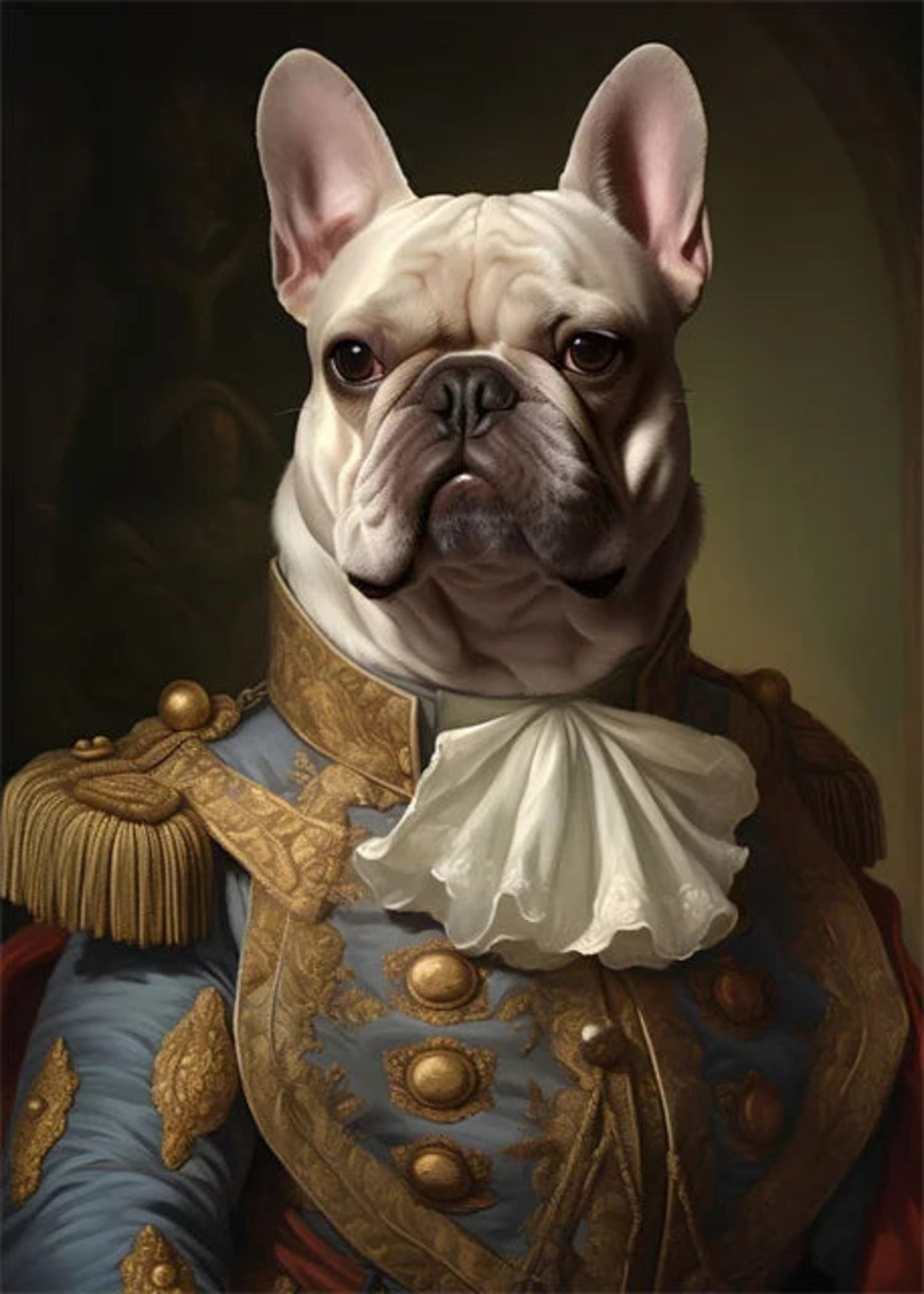 Blueblood's Gaze | French Bulldog in Military Uniform