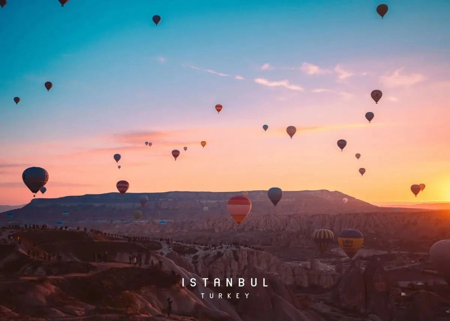 Hot Air Balloons Poster | Cappadocia | Vibrant Sunrise | Istanbul | Turkey Scenic Art | Capture Essence of Turkey | Colorful Flight | Travel-Inspired Decor