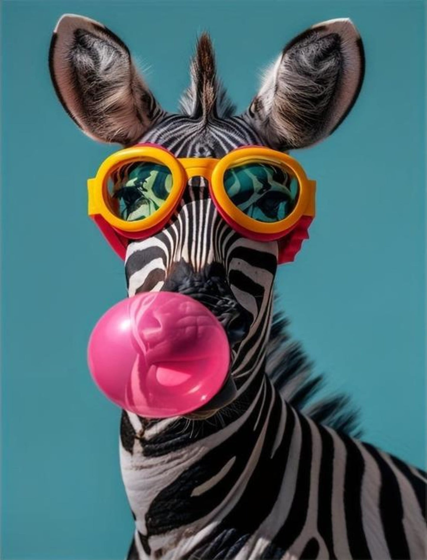 Bubble Gum Zebra | Punk Art Design