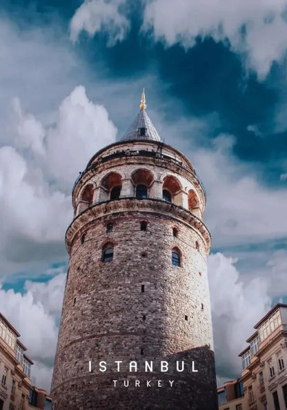 Galata Tower Poster | Architectural Art | Istanbul Skyline | Historic Constantinople | Turkey Landmark | Decorative Wall Art | Home Decor