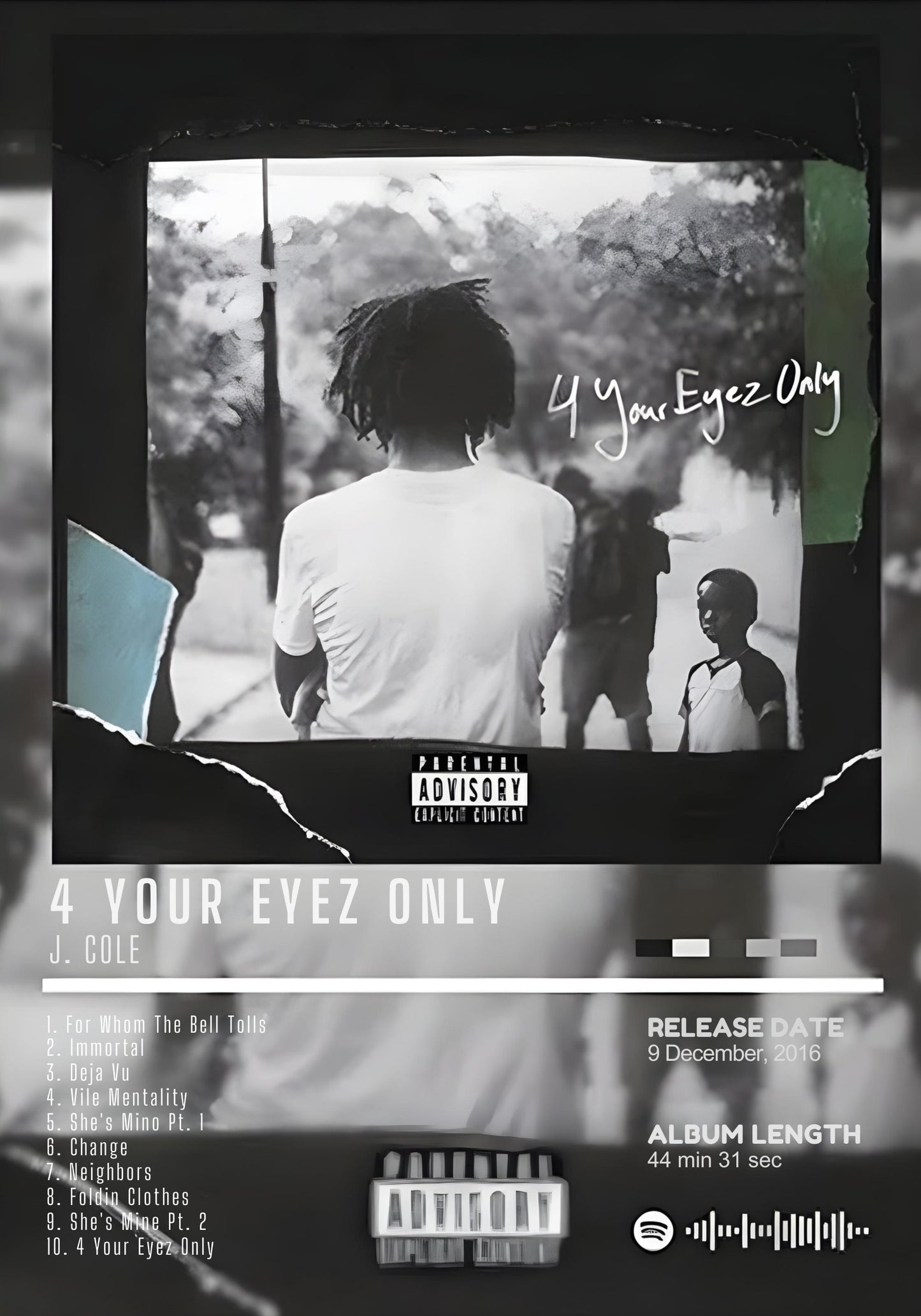 J. Cole | 4 Your Eyez Only Album Cover | Hip Hop Art