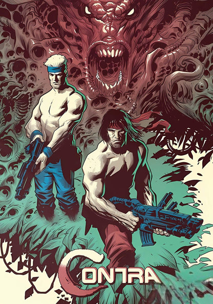 CONTRA #01 x 1P 2P | Nostalgia GAMES | GAME POSTERS