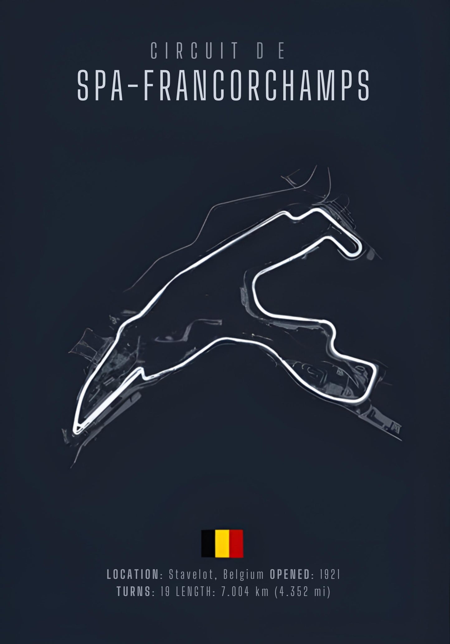 Spa Francorchamps F1 Circuit Blueprint