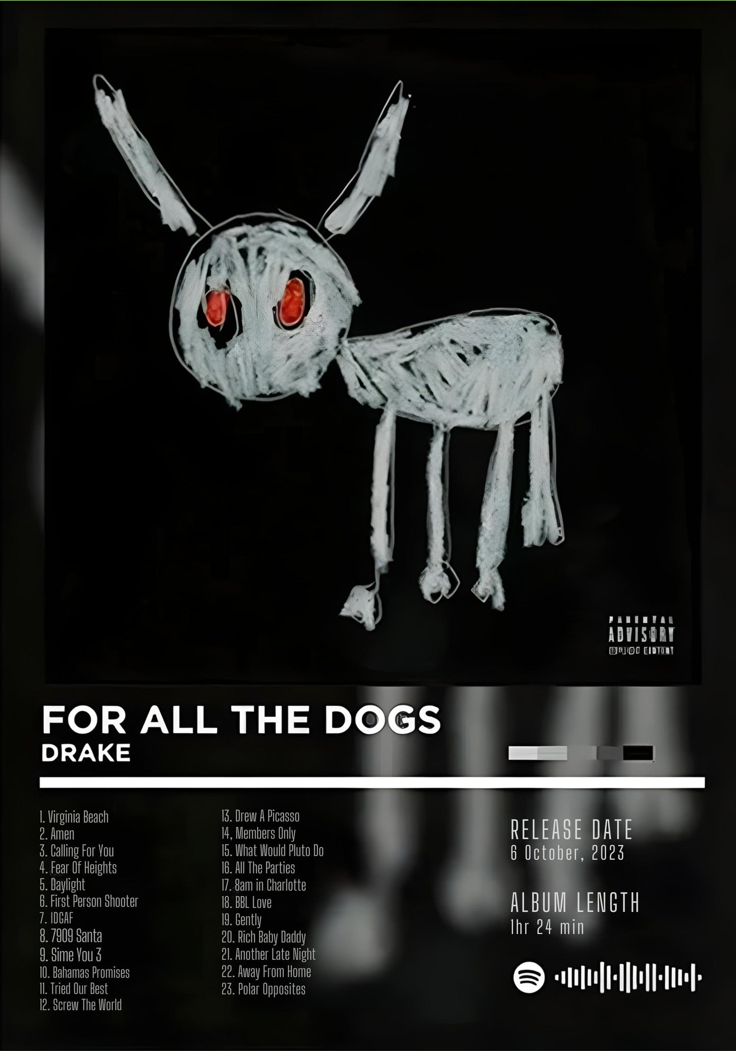 Drake | For All The Dogs | Iconic Rap Art