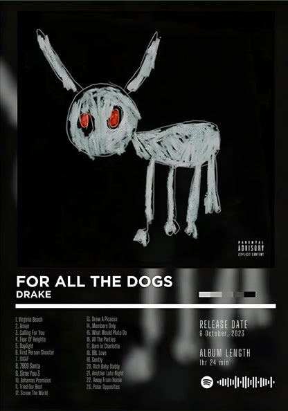 Drake | For All The Dogs | Iconic Rap Art