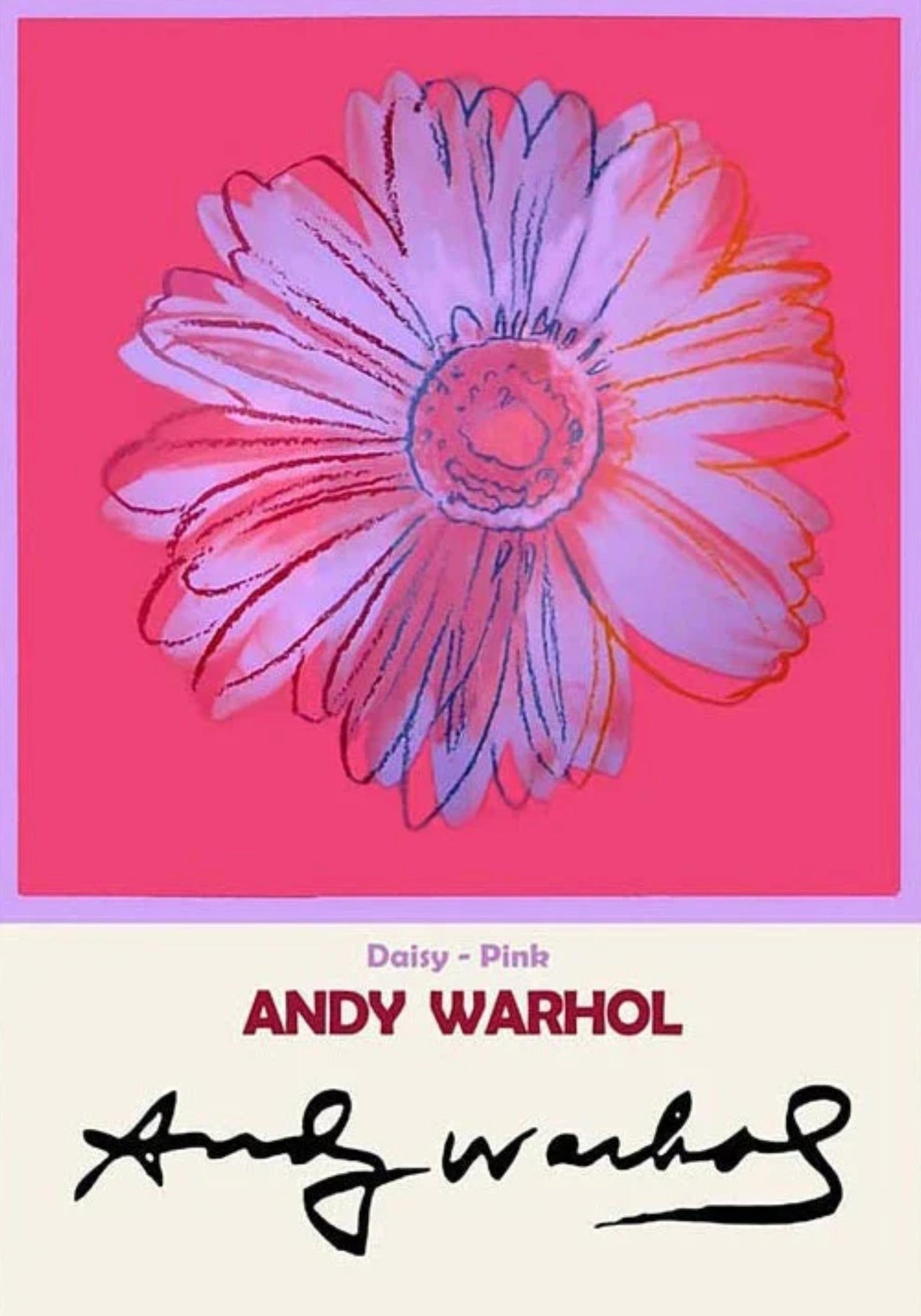 Andy Warhol | Daisy Pink Pop Art | Vintage Floral