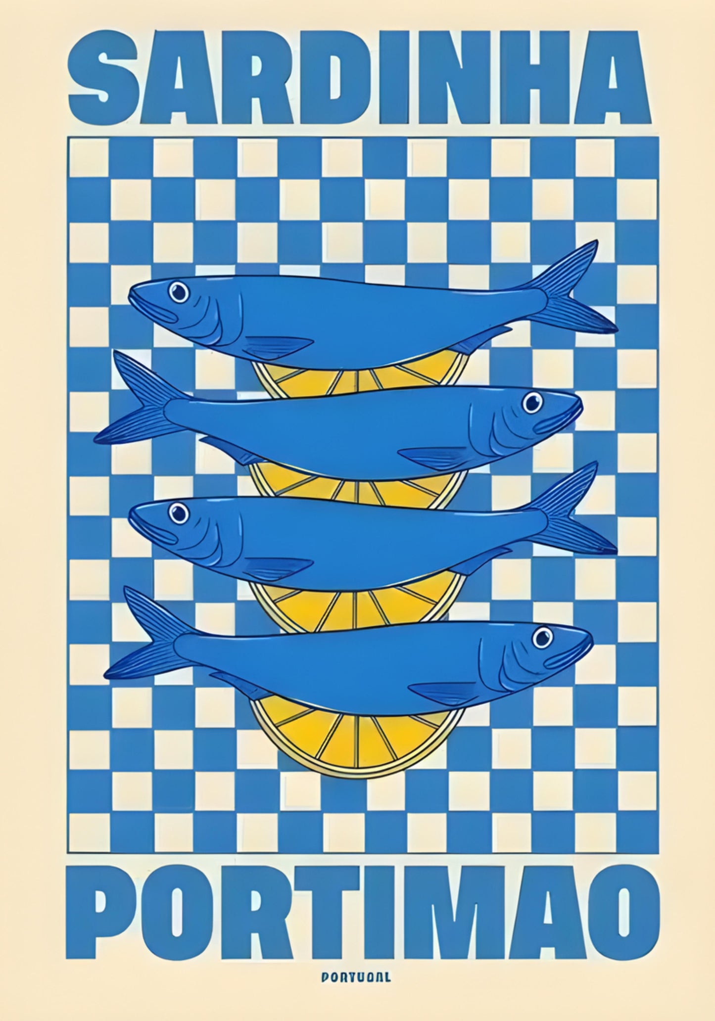 Portuguese Sardine | Portimao | Seafood Art Print Poster | Home Decor | Coastal Wall Art Decor