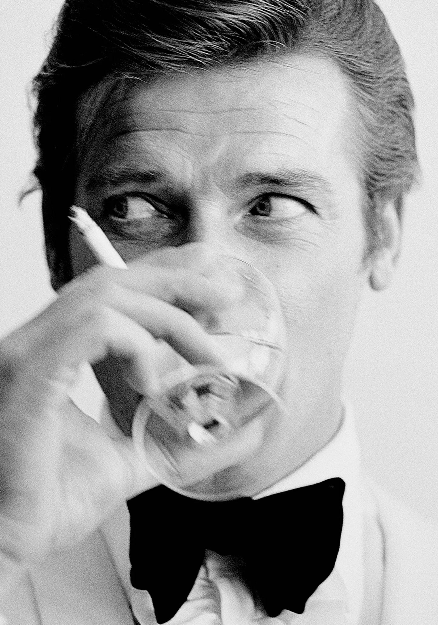Roger Moore | Classic Black and White Still | Iconic James Bond Era | Movie Wall Art Poster
