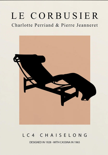 LC4 Chaiselong Poster | Artistic Decor | Modern Design | Home & Garden Artwork | Visual Print Decoration