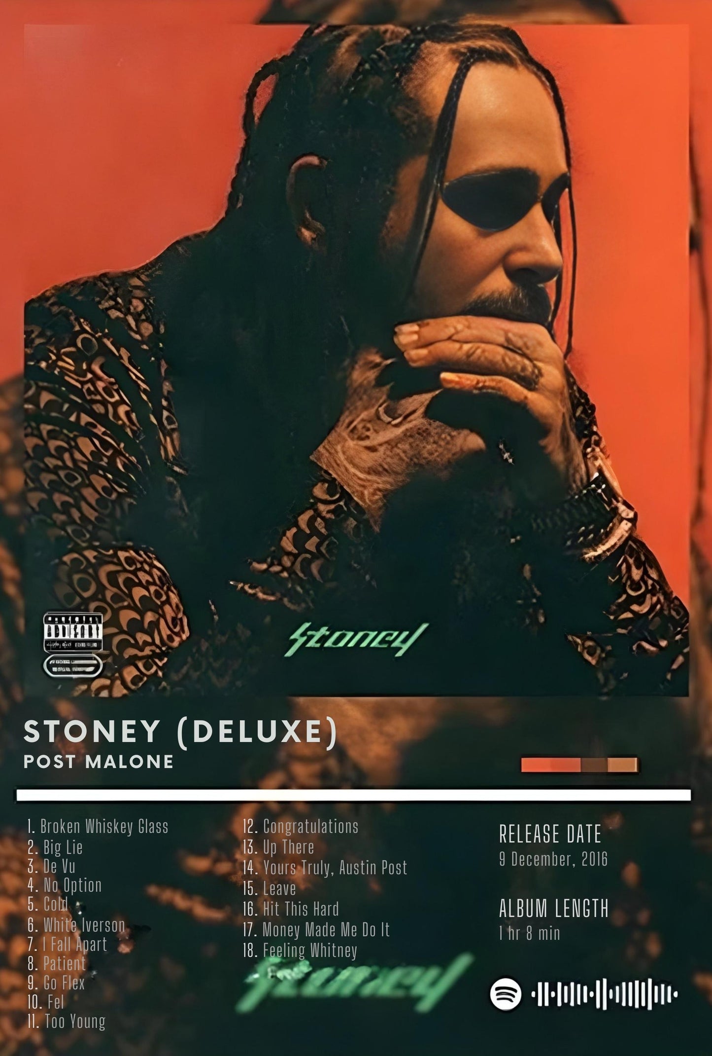Post Malone | Stoney Deluxe Album Cover | Iconic Rap Art