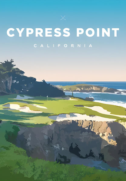 Cypress Point Golf Course Poster | California's Premier Golf Destination Artwork | Tribute to Iconic Golf Courses | Home Wall Decor