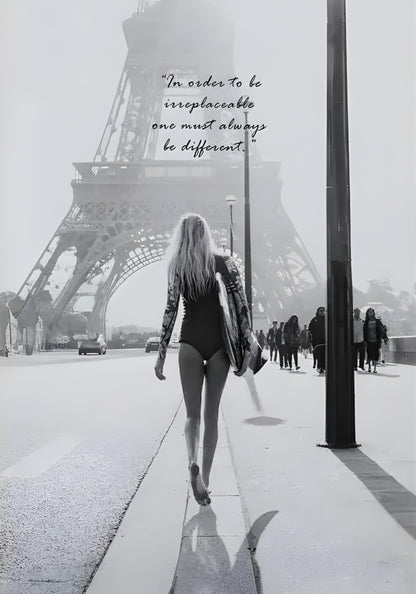 Coco Chanel Silhouette | Parisian Skyline | Inspiring Quote