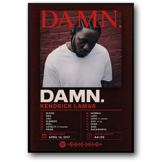 Kendrick Lamar DAMN Album Art Poster | Music Wall Decor Print | Iconic Hip Hop Artwork for Fans and Collectors | High Quality Music Print