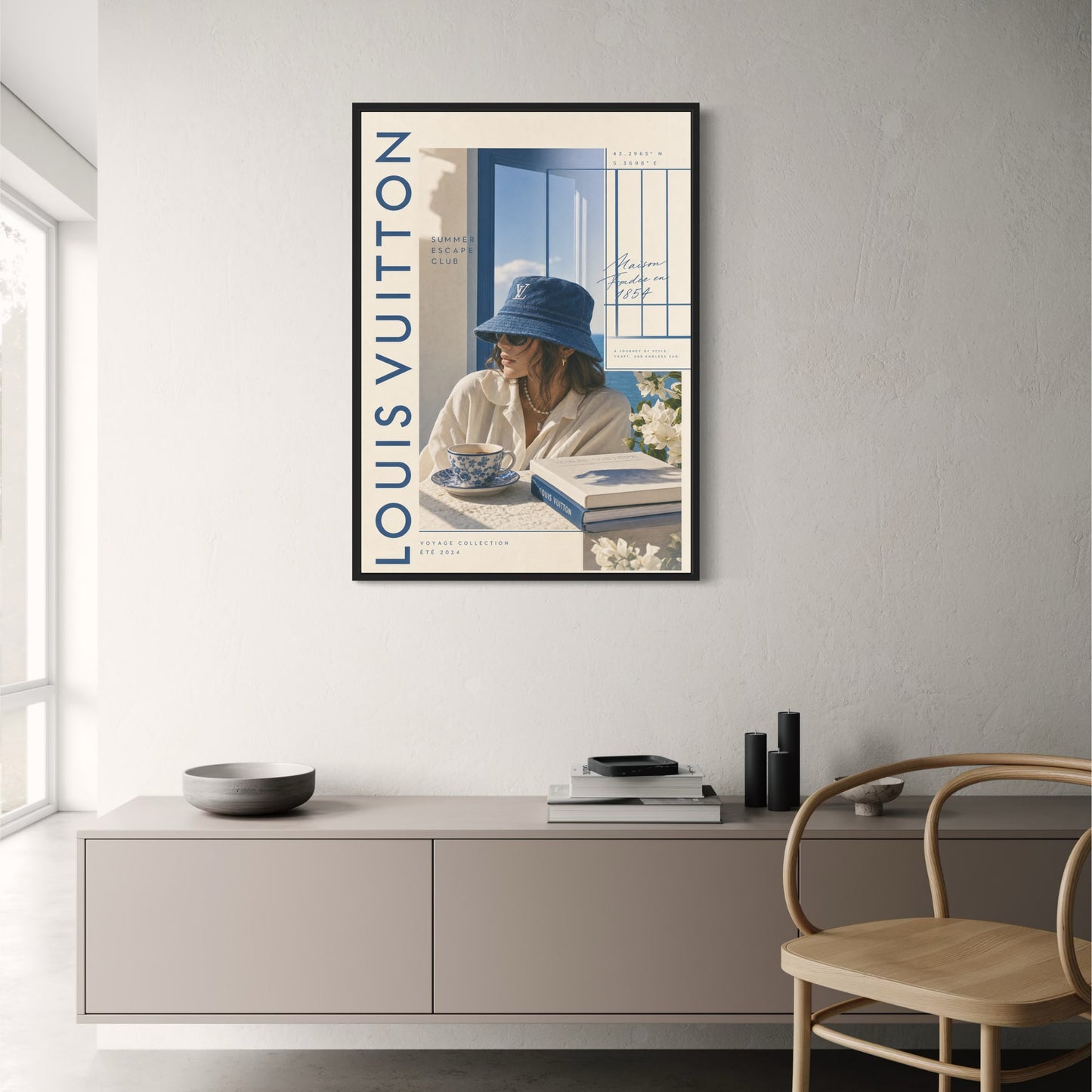 Louis Vuitton Summer Escape Club Poster | Voyage Collection 2024 | Fashion Style Art Print | Home Decor Wall Art