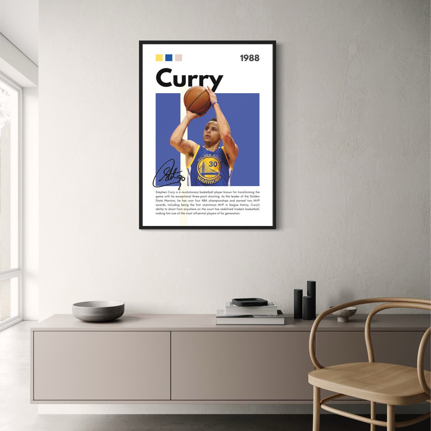 Golden State Warriors Tribute | Iconic Three-Point Shot | Blue-Gold Design
