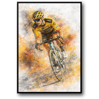 CYCLIST IN YELLOW & BLACK
