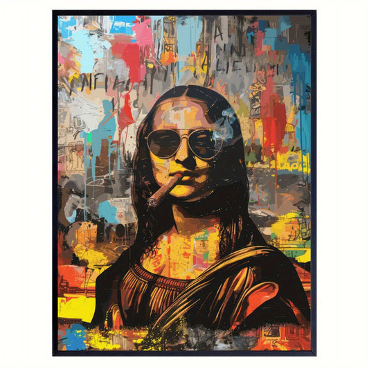 Modern Punk Renaissance | Mona Lisa Smoking Cigar | Art Poster | Unique Wall Decor | Vintage Style