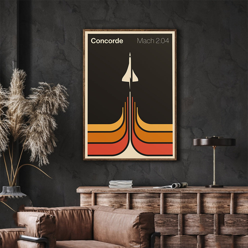 Bauhaus Design | Concorde Mach 2.04 | Hypersonic Plane Poster | Modern Wall Art Decor