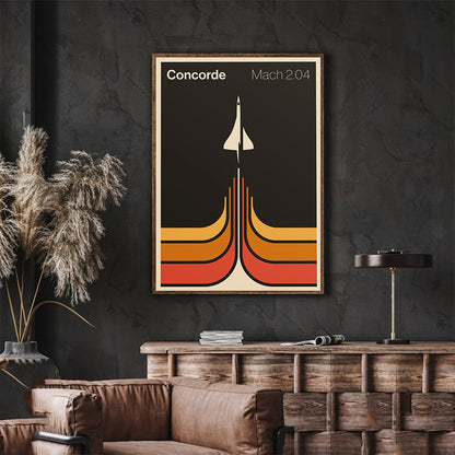 Bauhaus Design | Concorde Mach 2.04 | Hypersonic Plane Poster | Modern Wall Art Decor