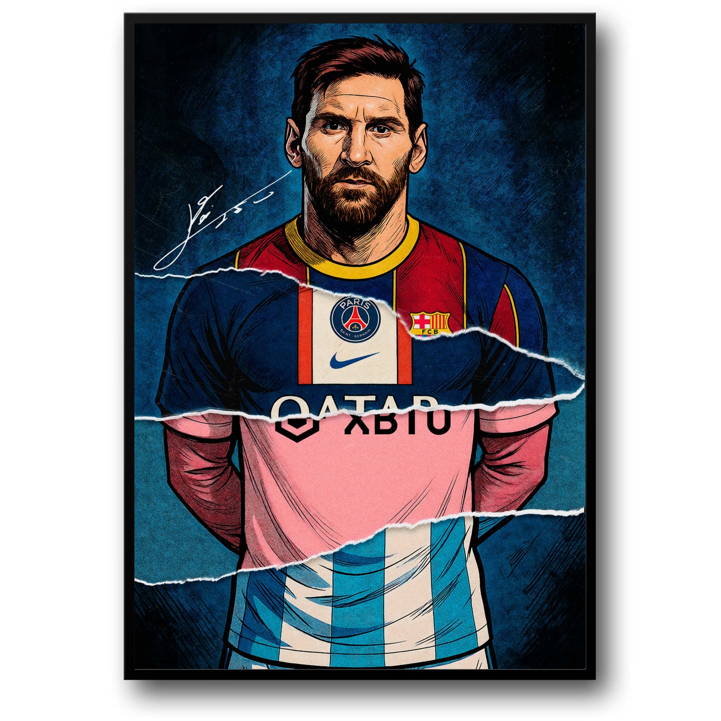 Iconic Soccer Player | Mixed Club Jerseys | FC Barcelona | PSG | Inter Miami CF