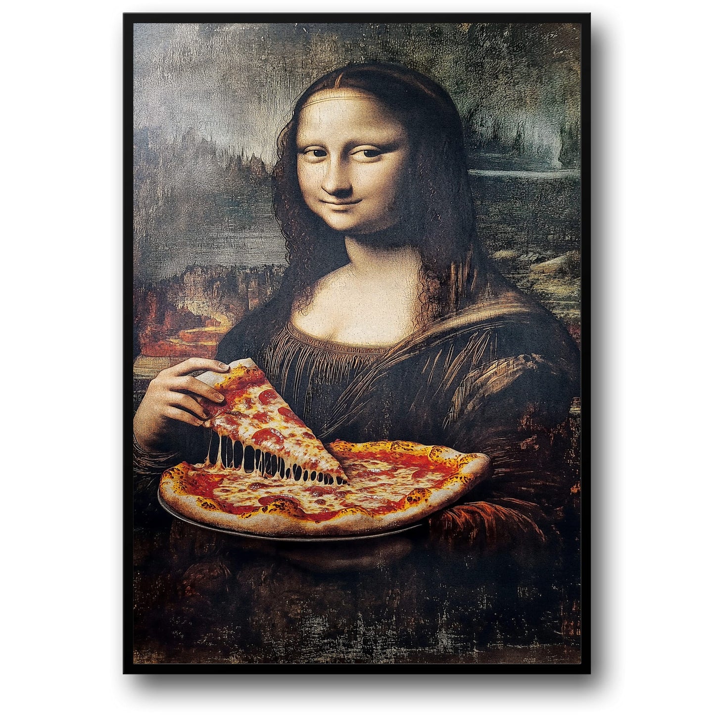 Renaissance Icon | Modern Pizza Humor | Rustic Decor