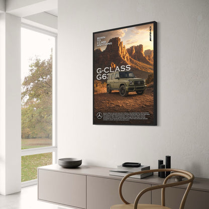 G-Class G63 AMG Off-Road Vehicle| SUV Adventure Poster | Scenic Desert Landscape Artwork Print