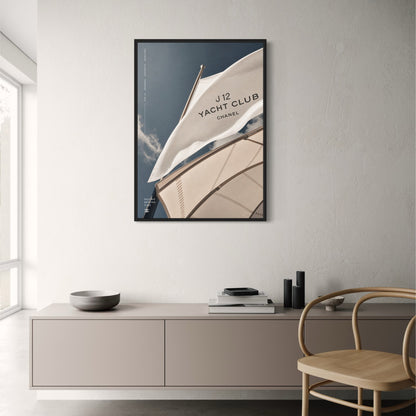 Chanel Yacht Club Poster | Sailing Beyond Time | J12 Elegance Print | Luxury Nautical Decor | Precision Freedom Art Print