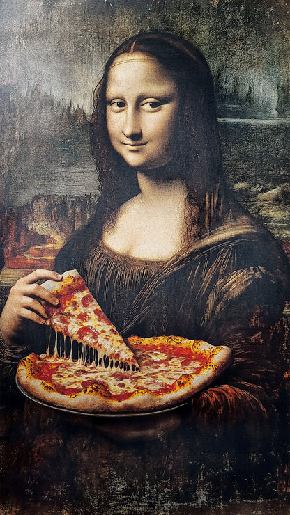 Renaissance Icon | Modern Pizza Humor | Rustic Decor