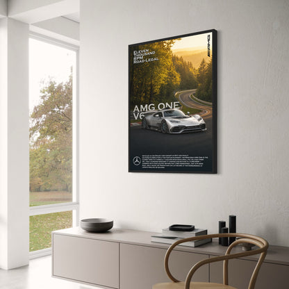 AMG One V6 | Eleven Thousand RPM Road-Legal | High Performance Car Poster | Iconic Supercar Print for Automotive Enthusiasts