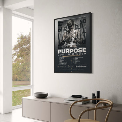 Justin Bieber Purpose Album Poster | Music Wall Art Print | Iconic Album Cover Poster | Modern Art Print for Home Decor | Music Lovers Gift Poster