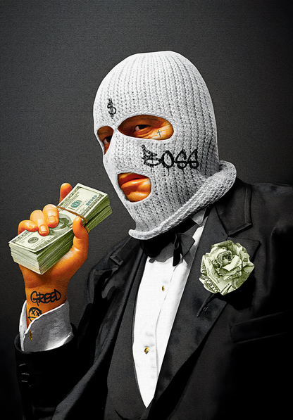 Balaclava Figure | Tuxedo & Tattoos | Wealth & Power Themes
