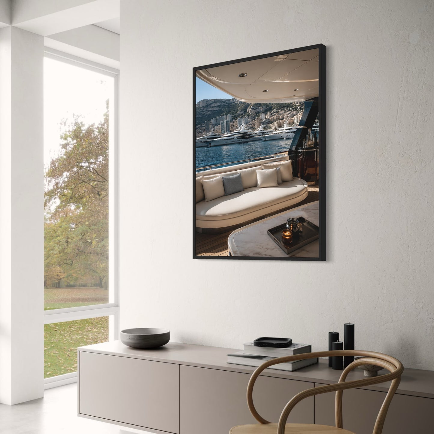 Luxury Yacht Seascape | Nautical Theme Decor