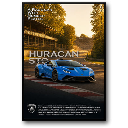 Lamborghini Huracan STO | Race Car Art Print | Supercar Wall Decor Poster | Motorsport Photography | Exclusive Driving Poster