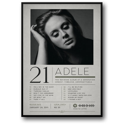 Adele Album Art | Music Iconic Artwork | 21 Album Decorative Poster | Classic Music Print for Fans | Wall Art Decor