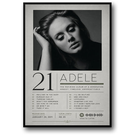 Adele Album Art | Music Iconic Artwork | 21 Album Decorative Poster | Classic Music Print for Fans | Wall Art Decor