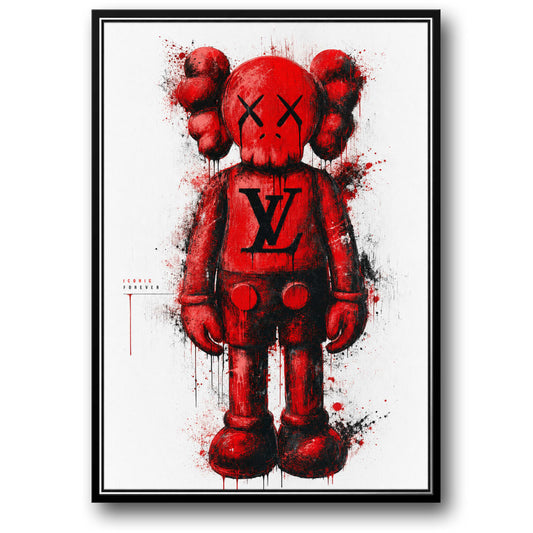 Iconic Modern Art Print | Abstract Street Art Poster | Red Black Graffiti Decor | Unique Wall Art for Home or Office