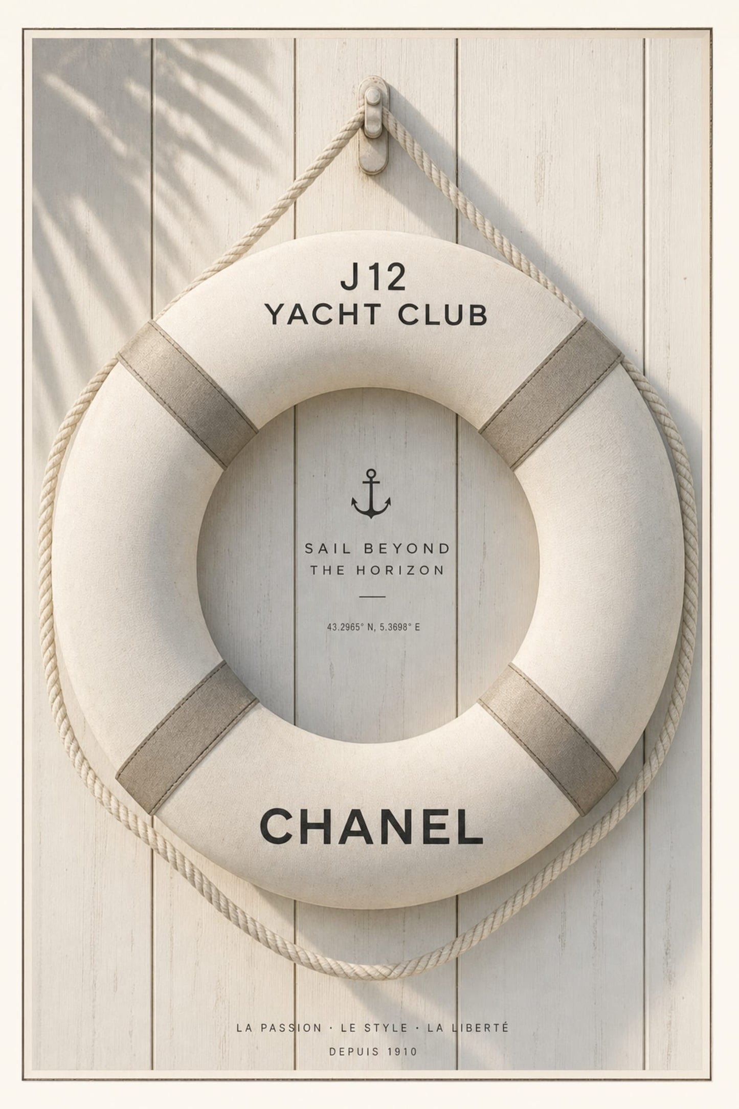 J12 Yacht Club Nautical Theme | Sail Beyond The Horizon | Stylish Wall Art Print | Elegant Design Poster | Maritime Decor