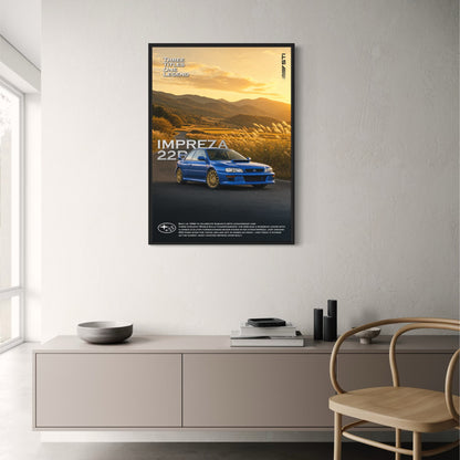 Legendary Rally Car Print | Impreza 22B | Iconic Sports Car Poster | Subaru Rally Heritage Art | Collectible Automotive Poster