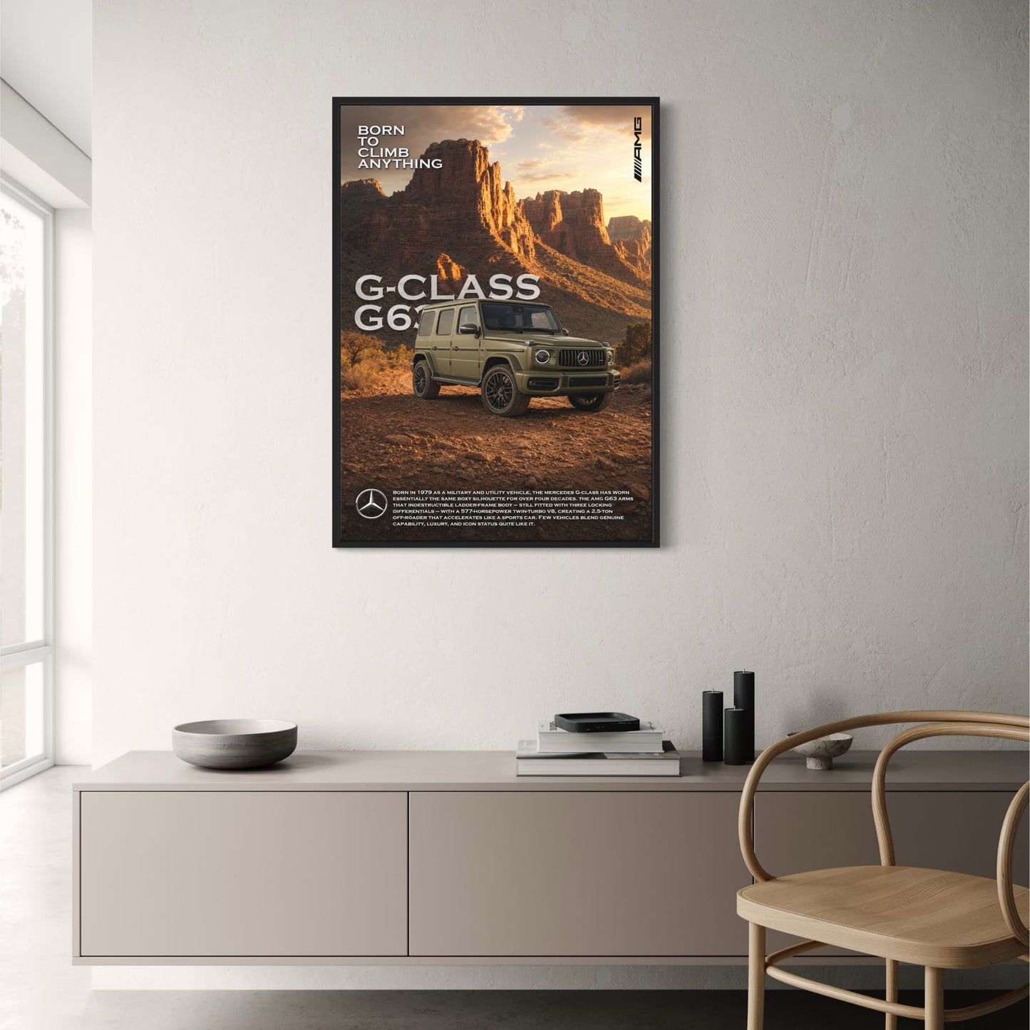 G-Class G63 AMG Off-Road Vehicle| SUV Adventure Poster | Scenic Desert Landscape Artwork Print