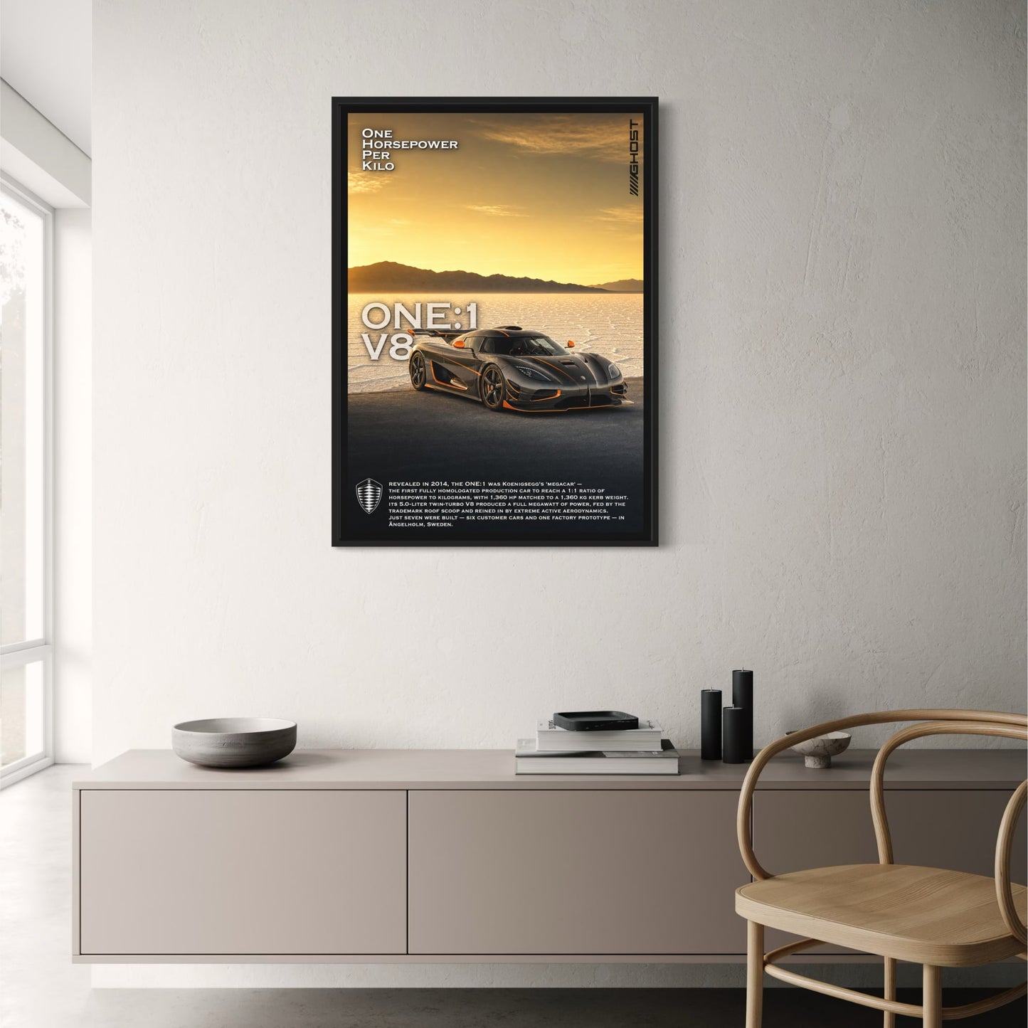 Koenigsegg One:1 Hypercar Poster | Supercar Print | Automotive Wall Art | V8 Engine Power | High Performance Car Decor | Exclusive Limited Edition Print | Automotive Enthusiasts Poster