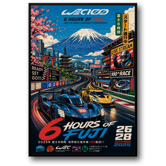 6 Hours of Fuji Race Poster | 2025 FIA World Endurance Championship Artwork | Motorsport Car Print | Fuji Circuit Decor