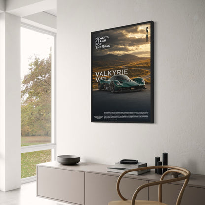 Aston Martin Valkyrie V12 Poster | F1 Inspired Supercar Art Print | Luxury Automobile Wall Decor | High Performance Vehicle Display