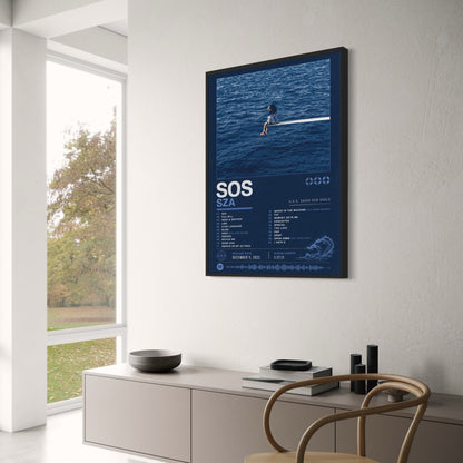 SZA SOS Album Cover Art Poster | Ocean Theme Decor | Unique Music Art Print | Wall Art for Music Lovers | Aesthetic Home Decor Poster