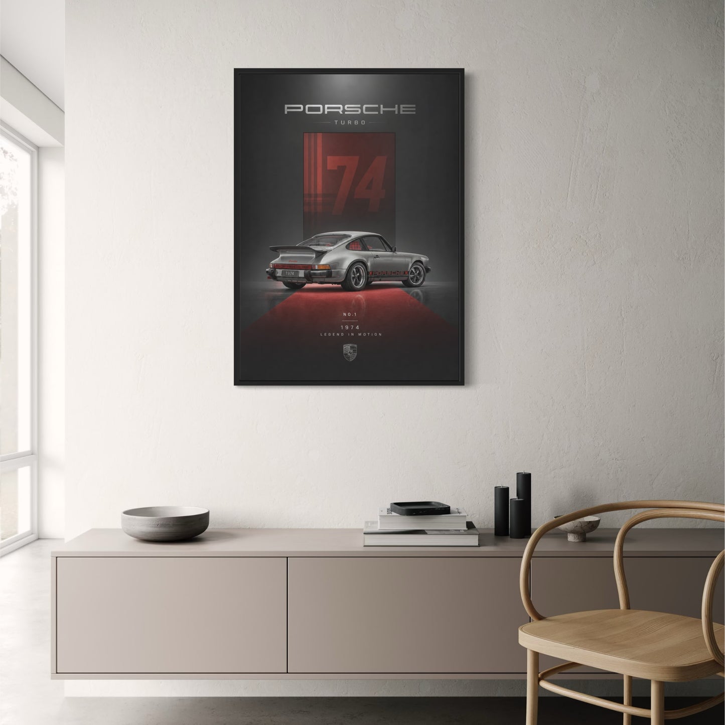 Porsche Turbo 1974 Classic Car Design | Vintage Automotive Art | Collector's Edition Print Poster