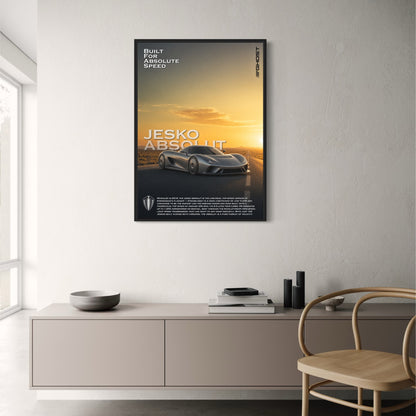 Koenigsegg Jesko | Built for Absolute Speed | Fast Car Jesko Absolut | High Performance Vision | Stylish Design Print Poster