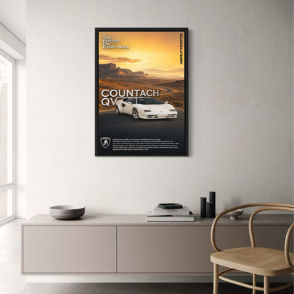Lamborghini Countach QV LP5000 Poster | Iconic Supercar Print | High-Speed Wall Art Decor | Classic Automotive Poster