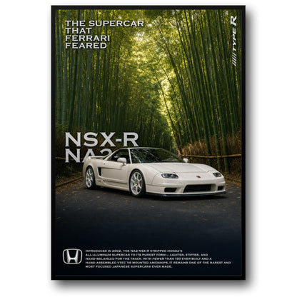 Honda NSX-R NA2 Supercar Poster | Exotic Car Art | Iconic Japanese Vehicle Print | Luxury Sports Car Decor | High-Quality Wall Art