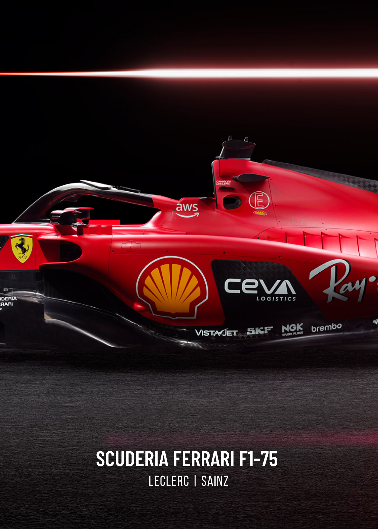 3-Piece Wall Art | Ferrari F1 Car Poster | Charles Leclerc Poster | Lewis Hamilton Poster | Formula 1 Racing Decor | Multi-Panel Motorsport Print | Home Office Wall Artwork