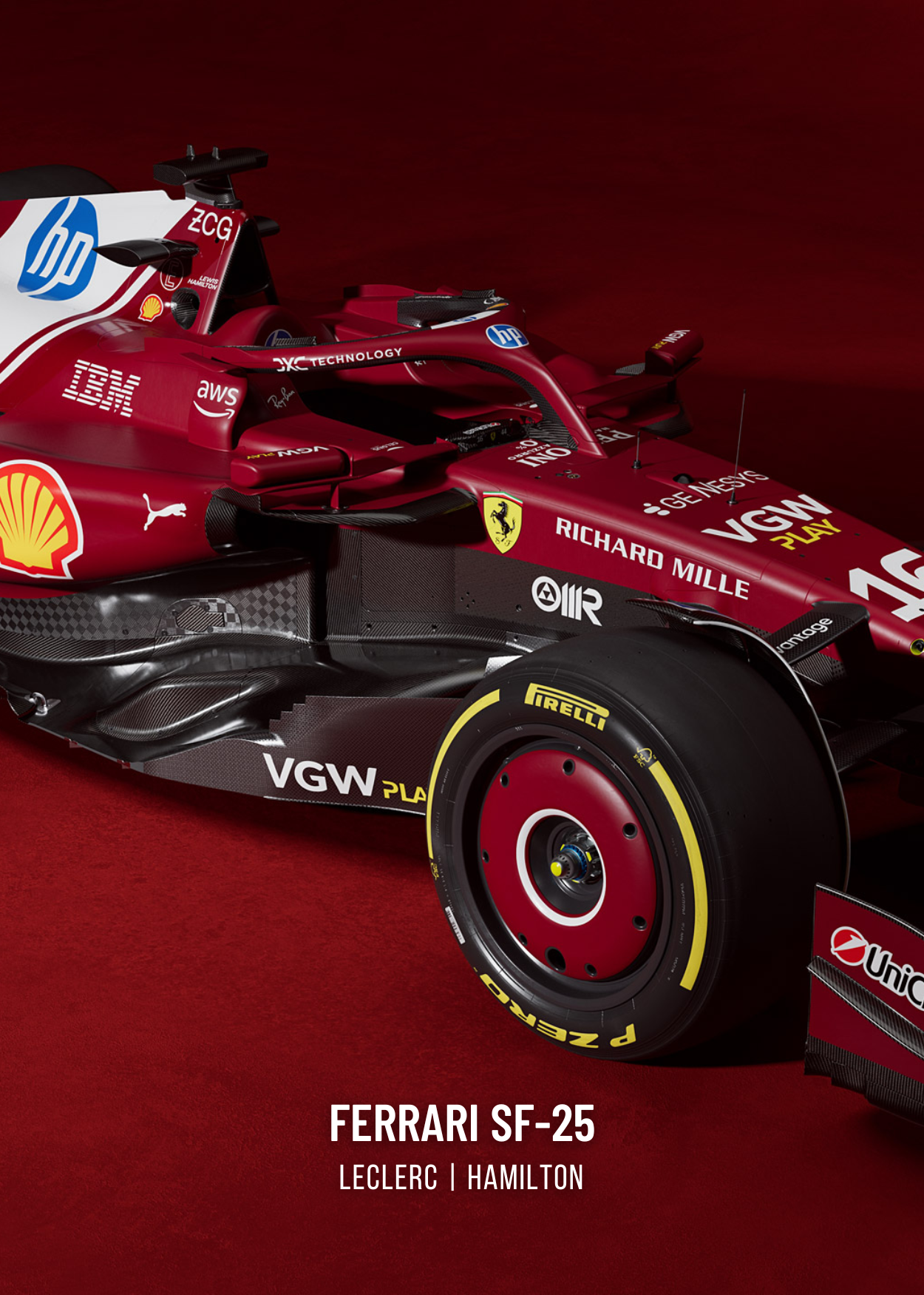 3-Piece | Ferrari F1 Racing Car Poster | Triple Panel Wall Art | Charles Leclerc Poster | Lewis Hamilton Poster | Formula 1 Inspired Decor | Motorsport